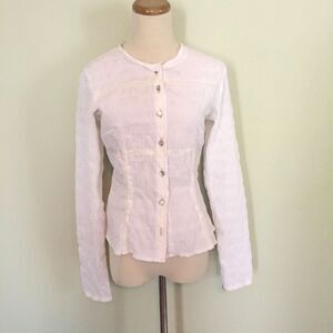 [Neesh by D.A.R] White Ribbon Button Jacket Sz: XS